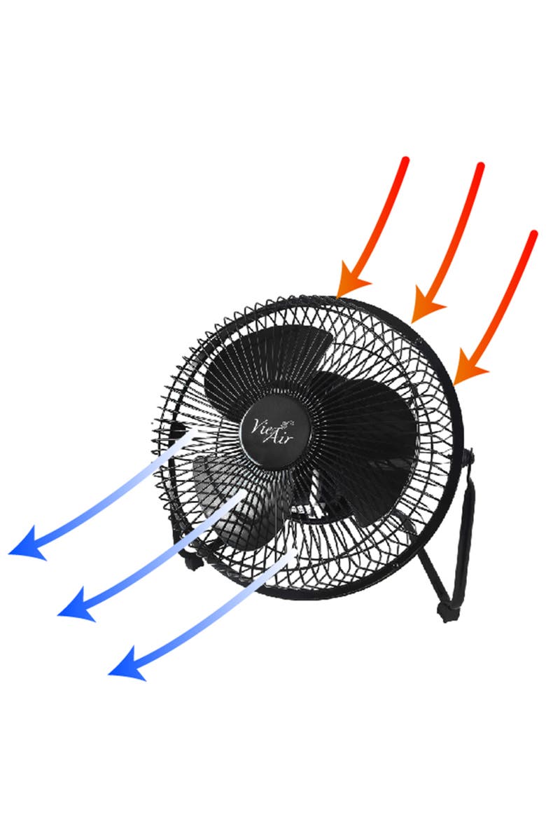 Vie Air 8 Inch High Velocity Metal Desk and Floor Fan, Alternate, color, Black