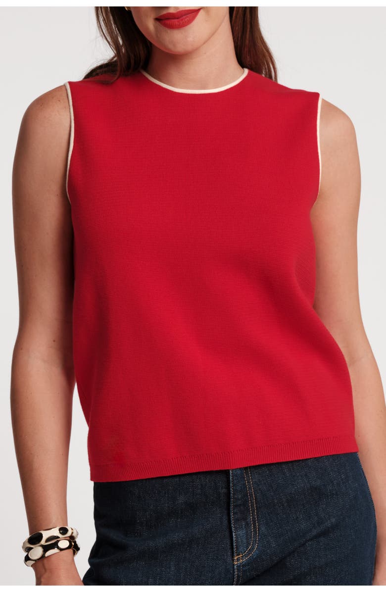 Frances Valentine Darling Shell Colorblock Piping, Main, color, Red/Oyster