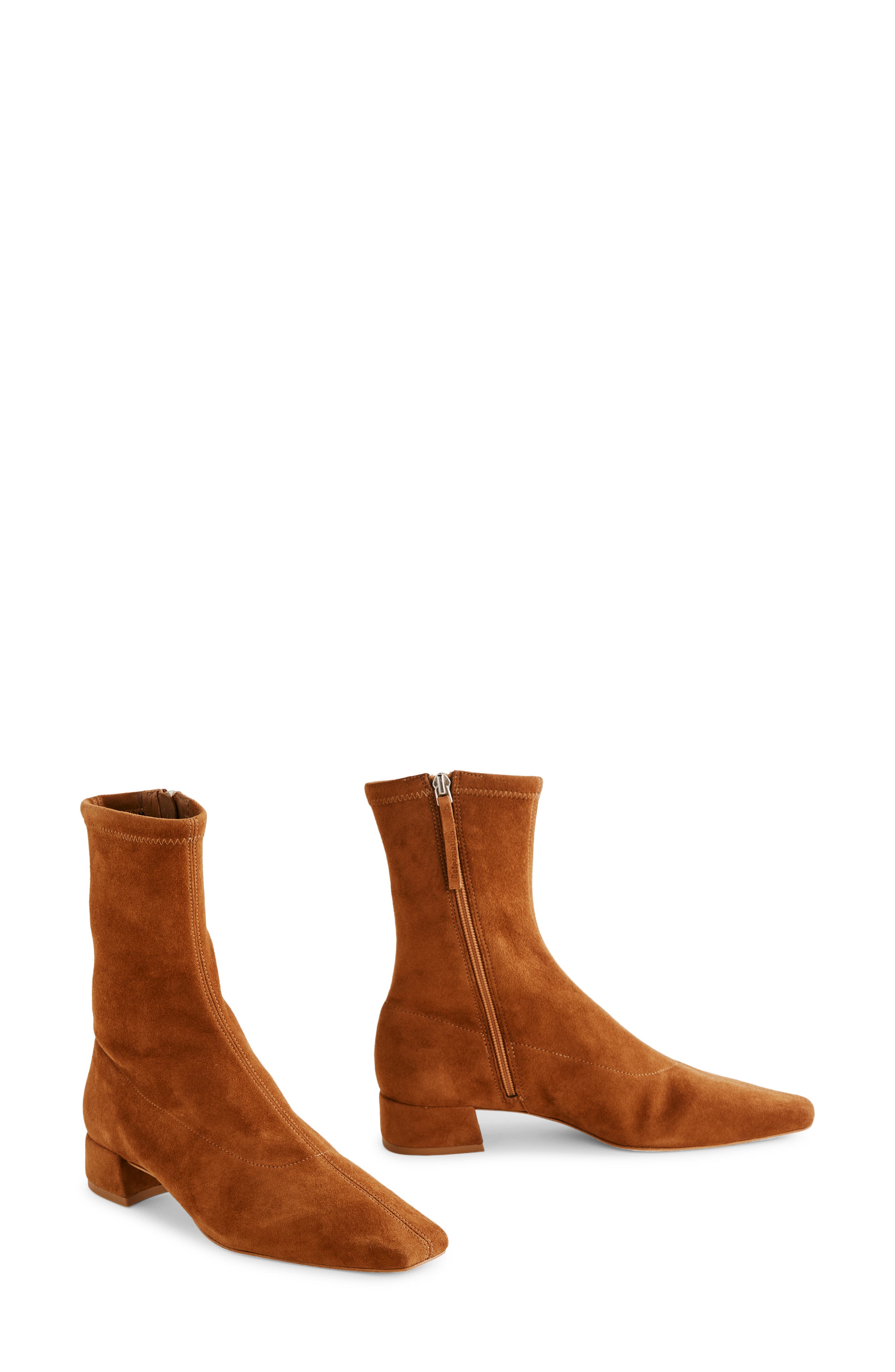 Reformation Rosina Bootie, Alternate, color, Rum Stretch Suede