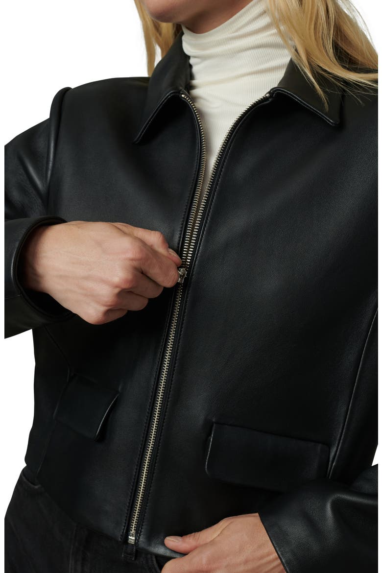 The Dani Michelle Maren Leather Jacket, Alternate, color, BLACK