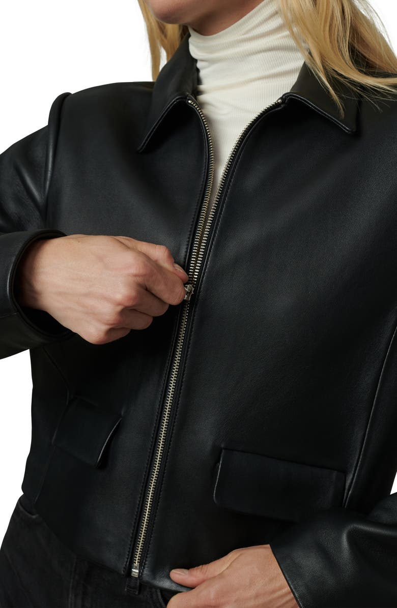 Joe's The Dani Michelle Maren Leather Jacket, Alternate, color, Black