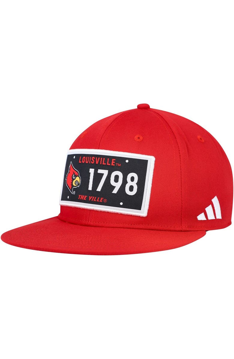adidas Men's adidas Red Louisville Cardinals Established Snapback Hat, Main, color, Red