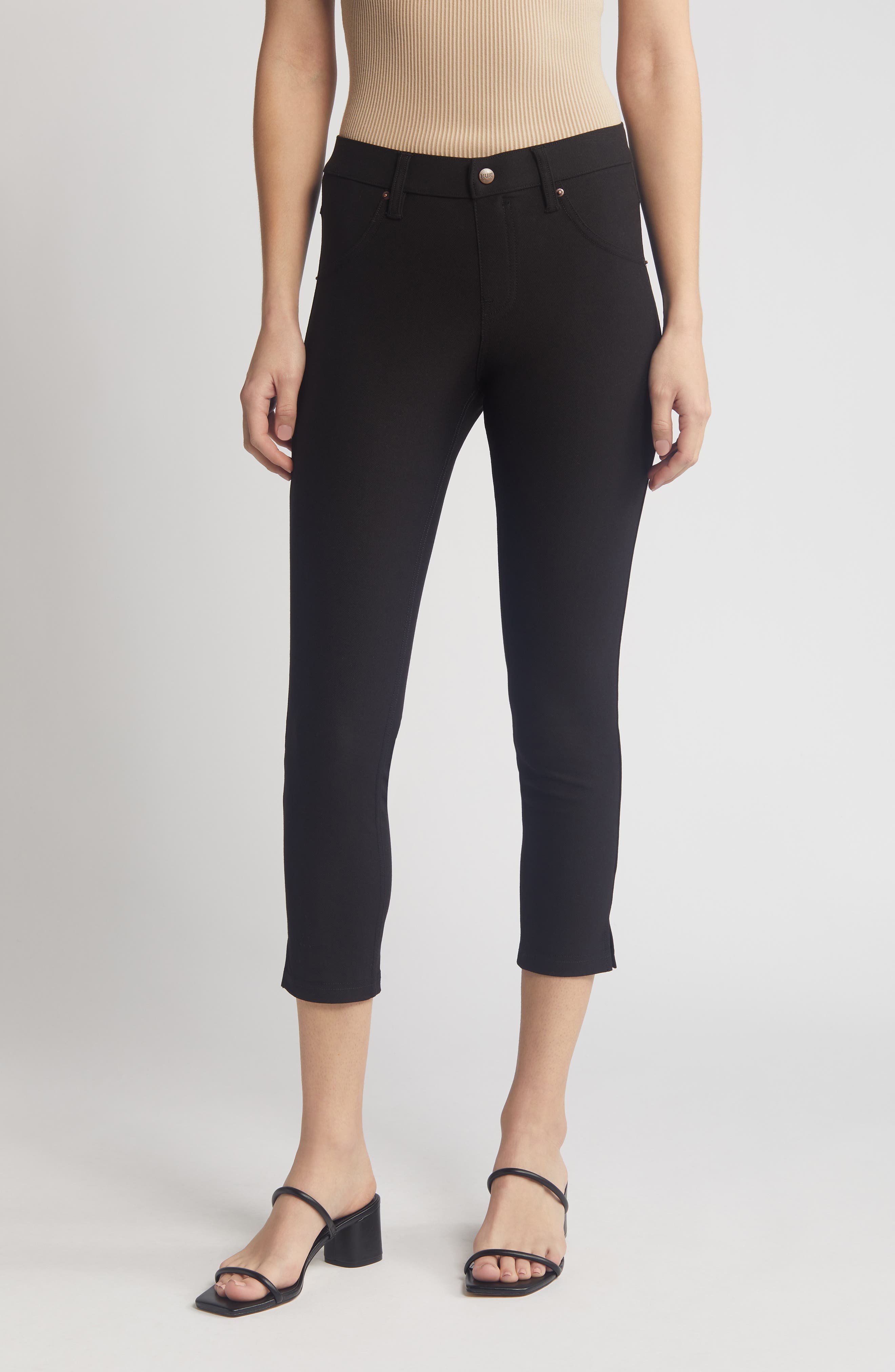 hue black capri leggings
