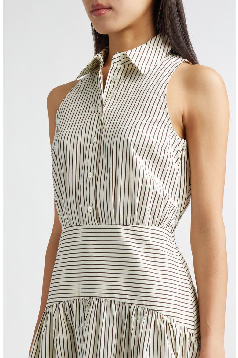 Romy Sleeveless Maxi Shirtdress, Alternate, color, IVORY/ DARK OAK MICRO STRIPE