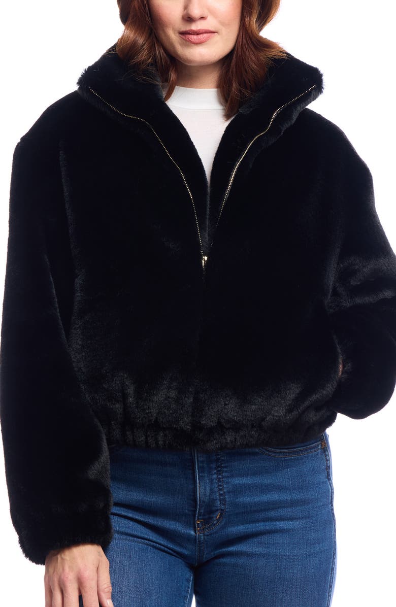 DONNA SALYERS FABULOUS FURS Back to Basics Faux Fur Bomber Jacket, Alternate, color, 