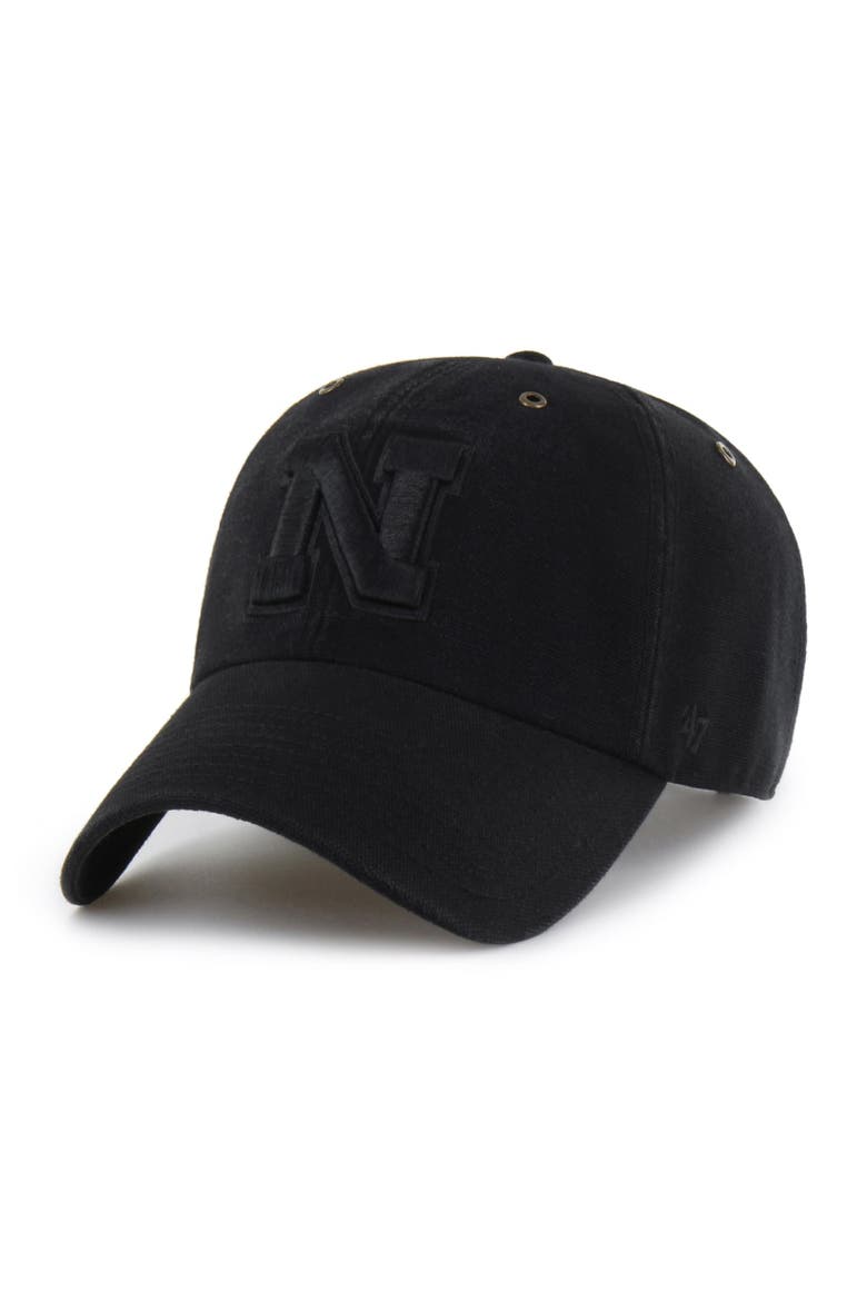 Men's Carhartt x '47 Black Nebraska Huskers Clean Up Adjustable Hat, Main, color, Black