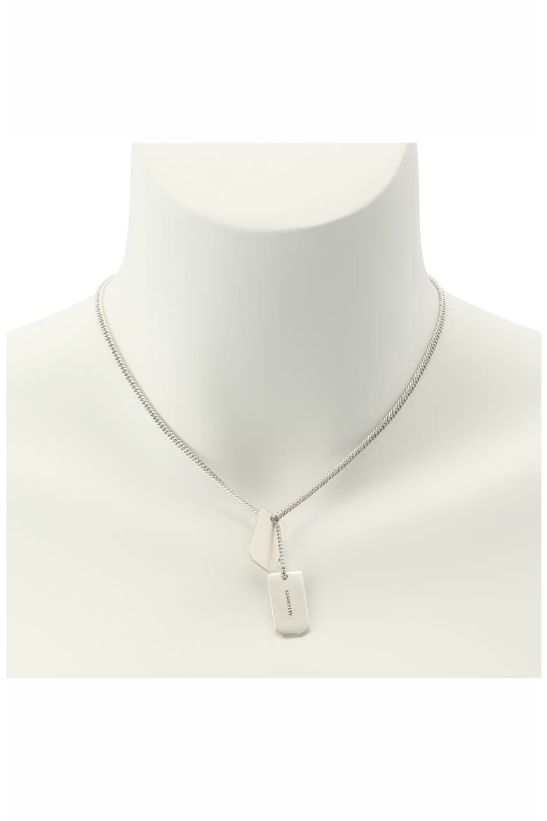 Dog Tag Pendant Necklace, Alternate, color, WARM SILVER