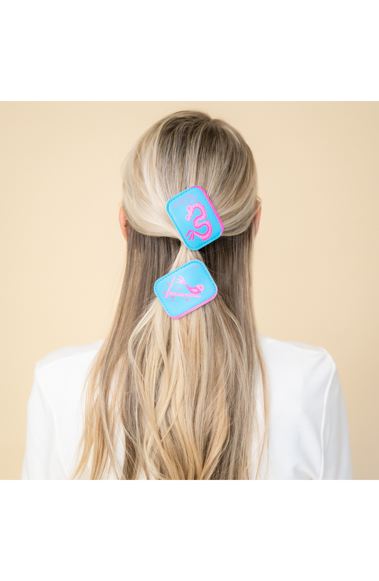 Jollity & Co. Mahjong Vegan Leather Hair Clips, Alternate, color, Bird