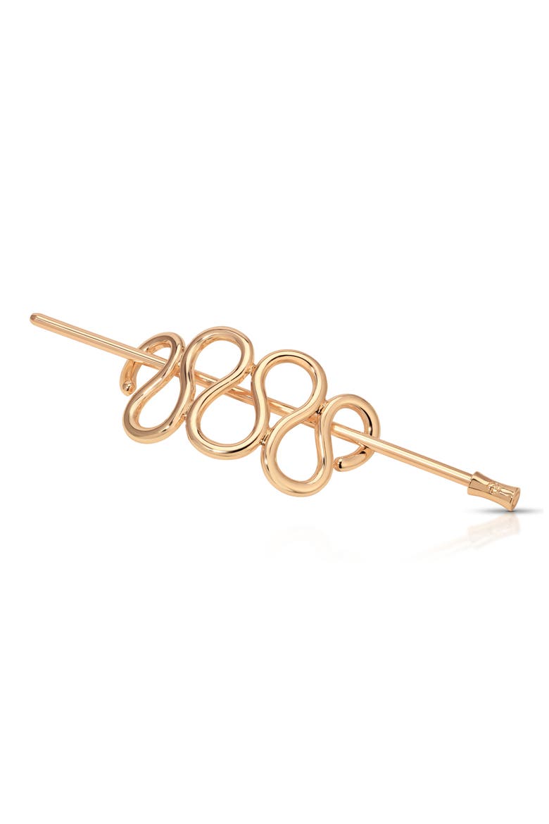 Twisted Hoop & Pin Barrette, Main, color, GOLD