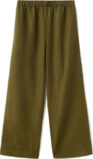 MANGO Straight Leg Linen Blend Pants