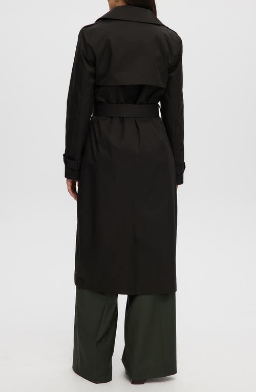 Noize Long Trench Coat In Black