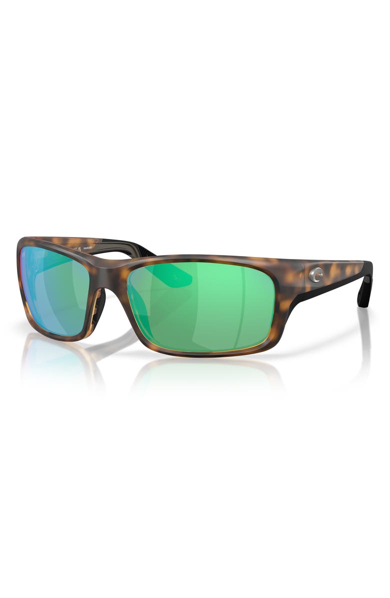 Costa Del Mar Jose Pro 62mm Polarized Oversize Rectangular Sunglasses, Alternate, color, Matte Tortoise/ Green 580G