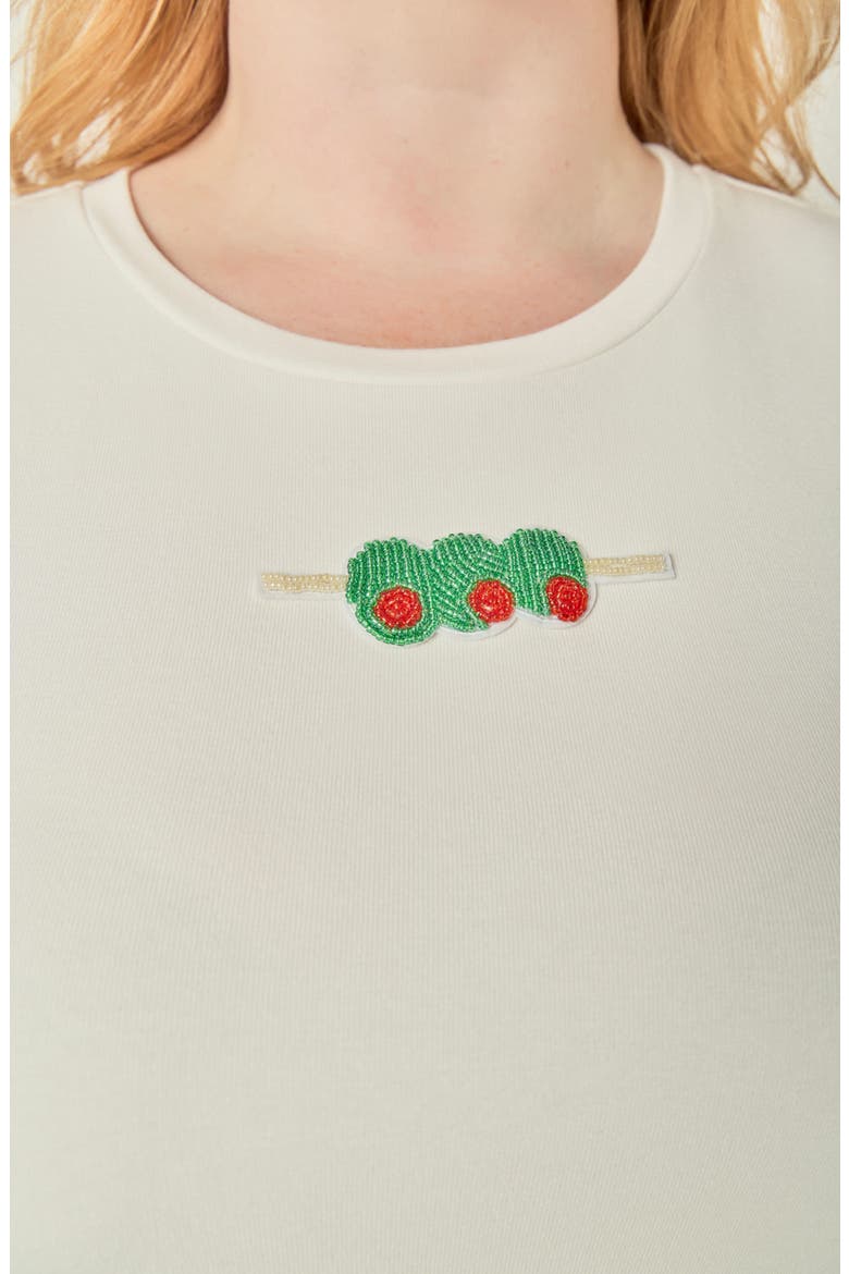 Olive Beaded Baby Tee, Alternate, color, WHITE
