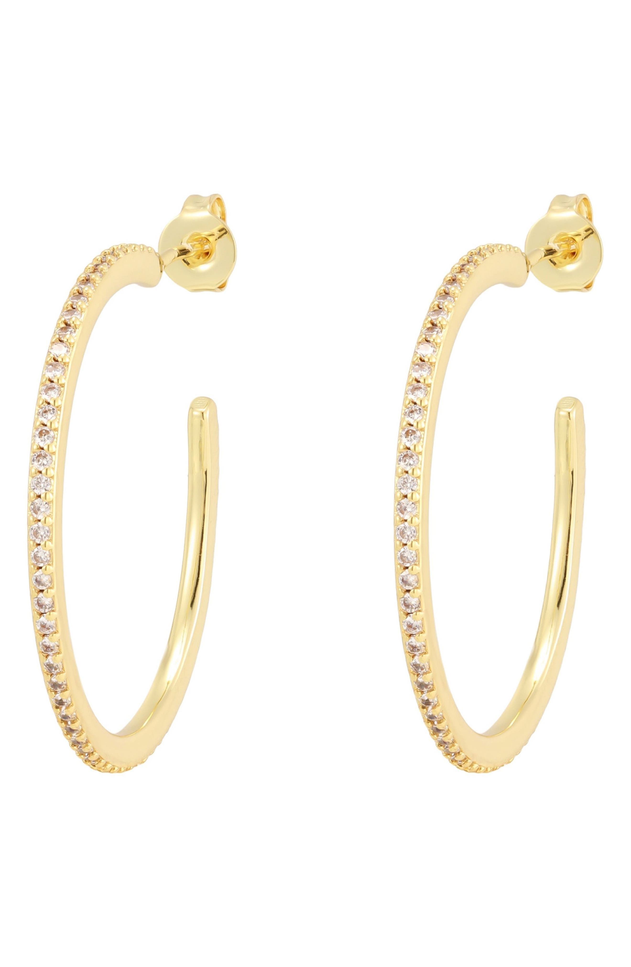 14k Gold Plated Thin Hoop Earrings