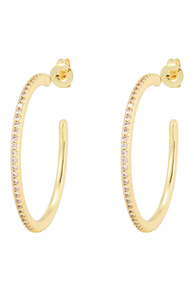 14k Gold Plated Thin Hoop Earrings, Main, color, GOLD