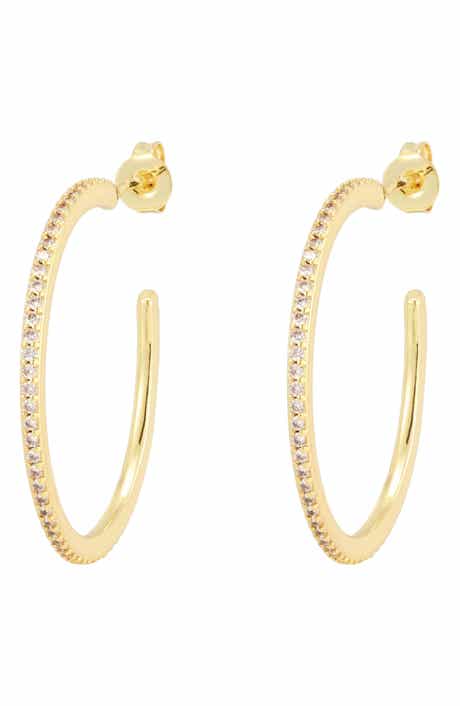 14k Gold Plated Thin Hoop Earrings