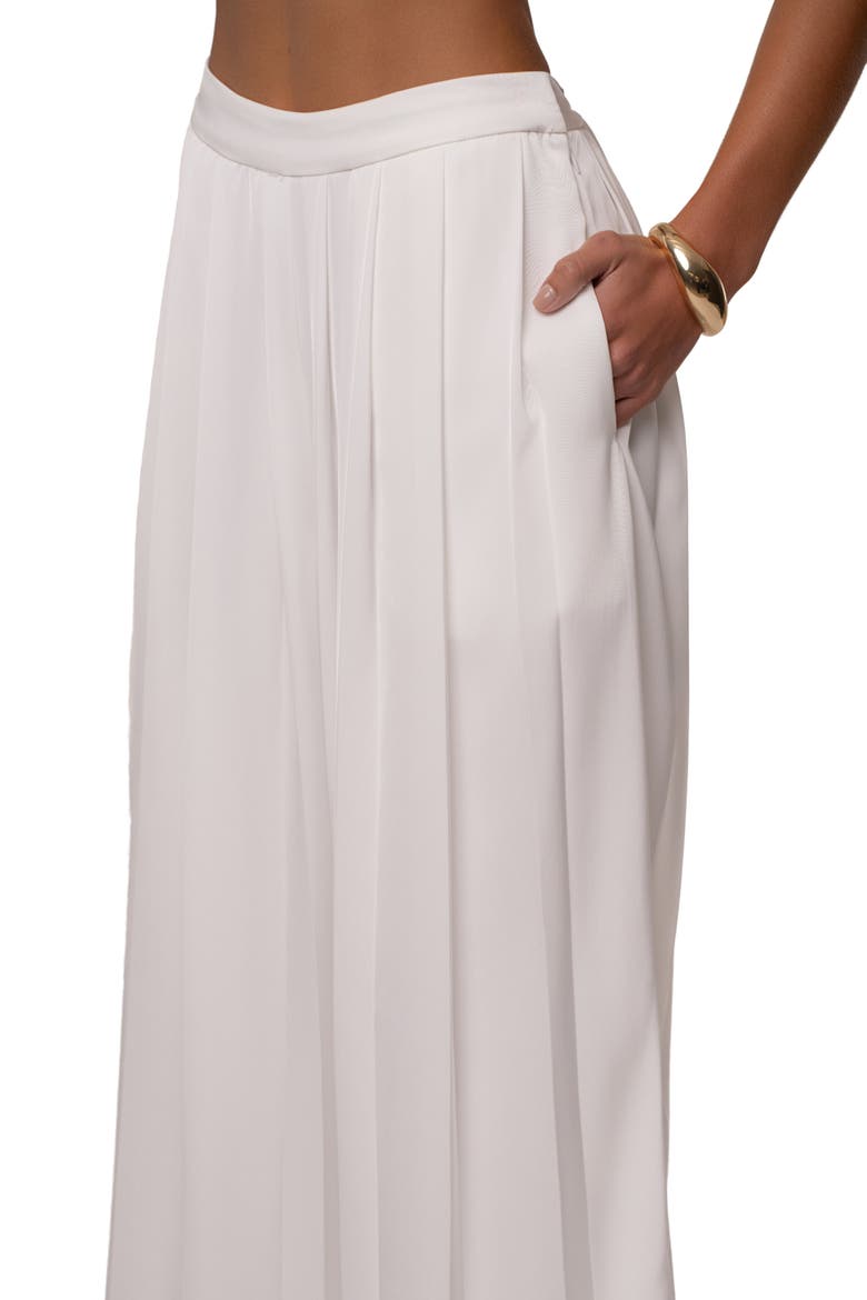 Clara Wide Leg Pleated Trousers, Alternate, color, Ivory