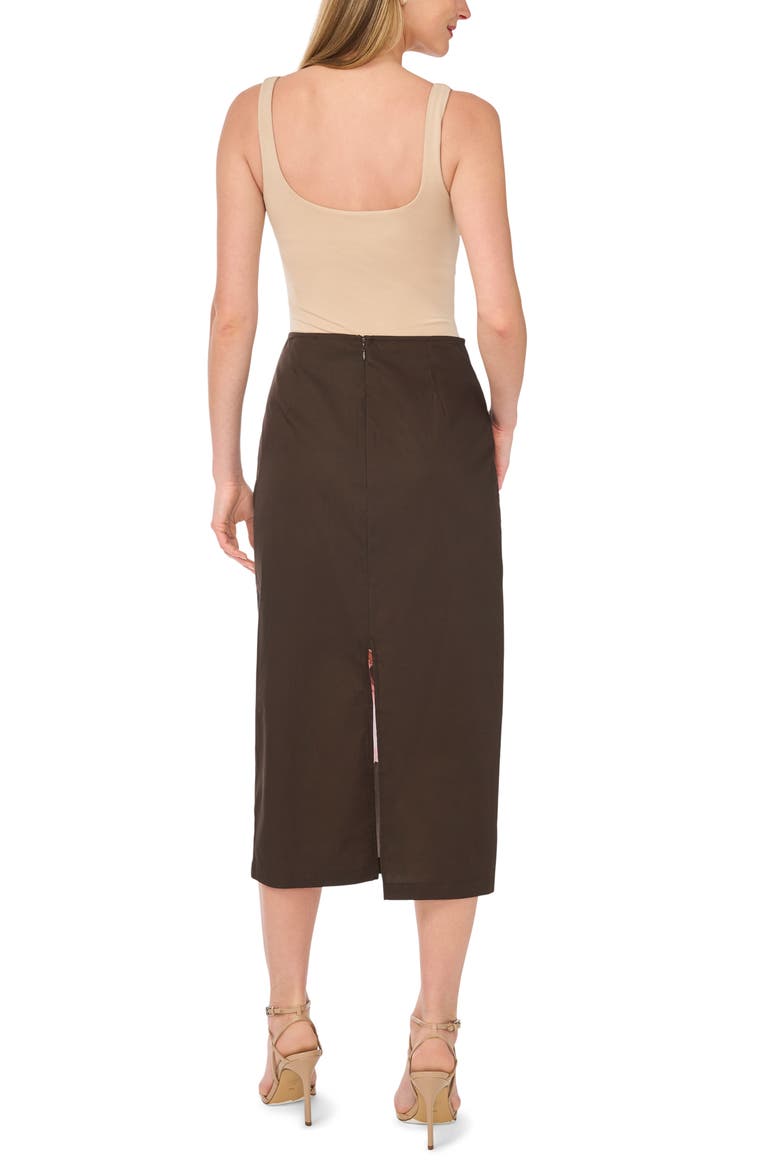 Big Flower Placement Midi Pencil Skirt, Alternate, color, CHOCOLATE BROWN