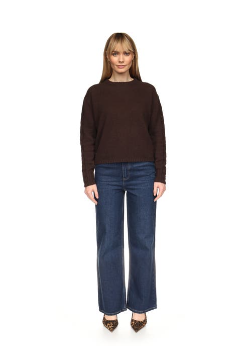 100% Cashmere Cable Sleeve Crew Sweater