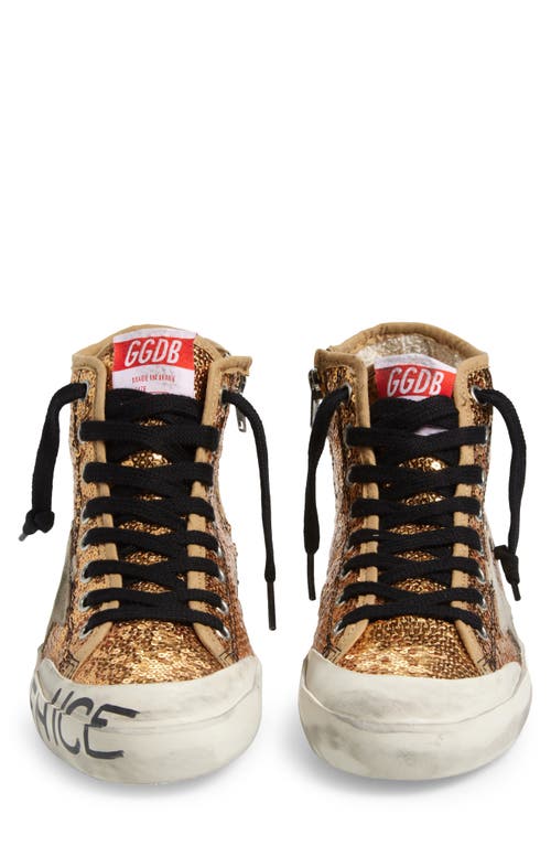 Golden Goose Francy Penstar Sequin High Top Sneaker In Gold/ice/bluette