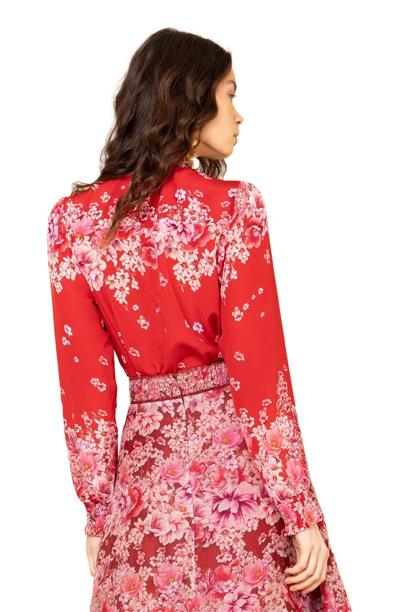 Hale Bob Marlowe Silk Top, Main, color, Red