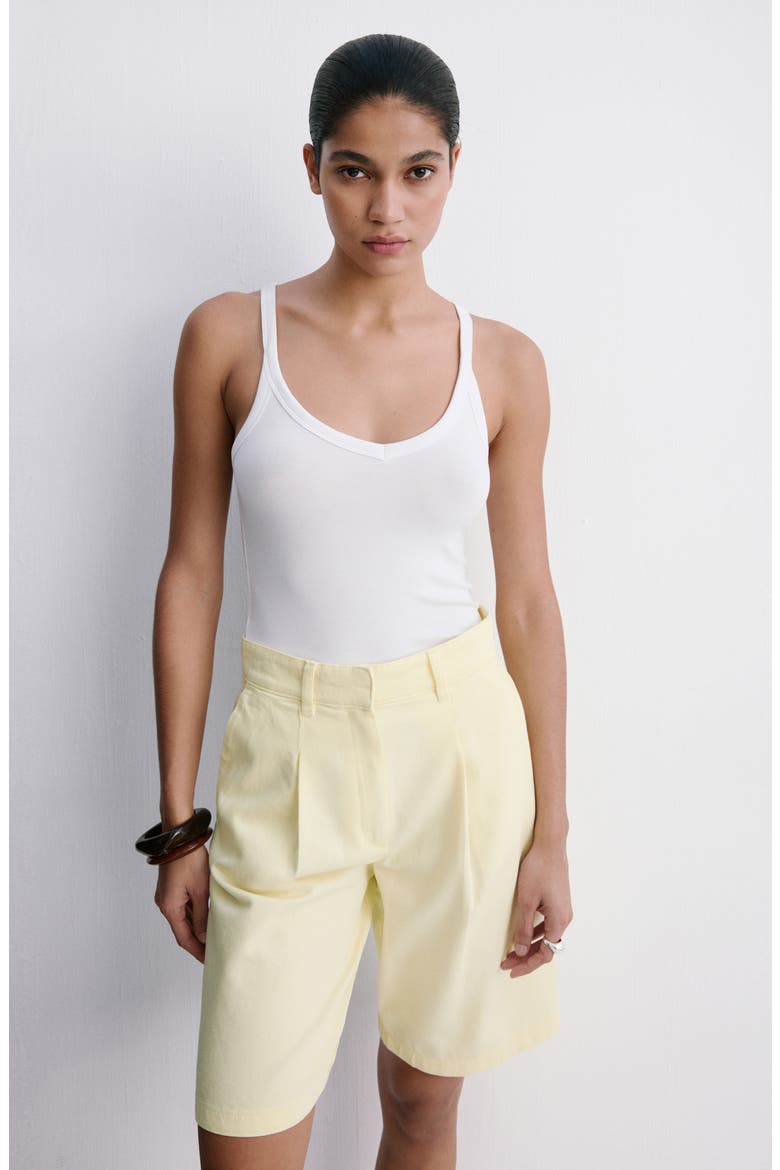 Straight Bermuda Shorts, Alternate, color, PASTEL YELLOW