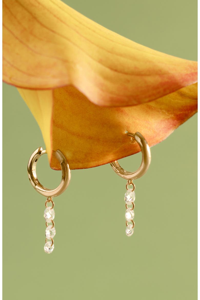 Dew Drop Floating Hoop Earrings, Alternate, color, Silver