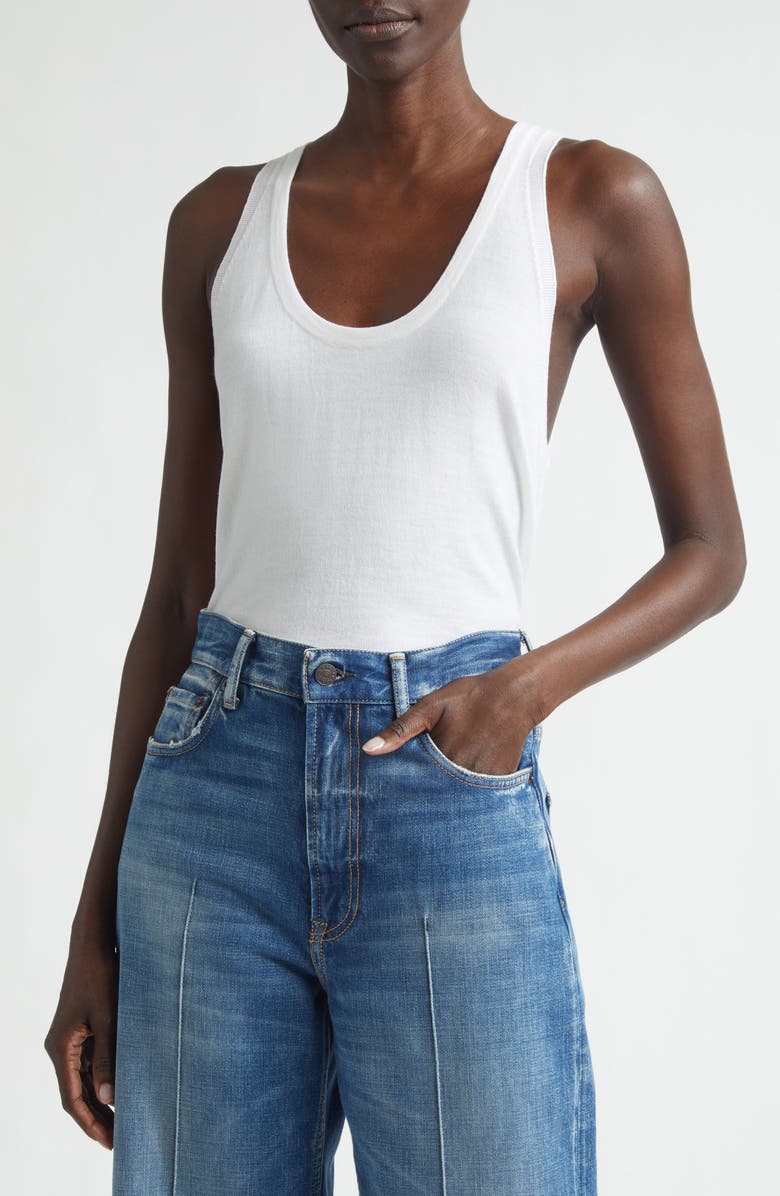 Johnstons of Elgin Greer Wool Sweater Tank, Main, color, White