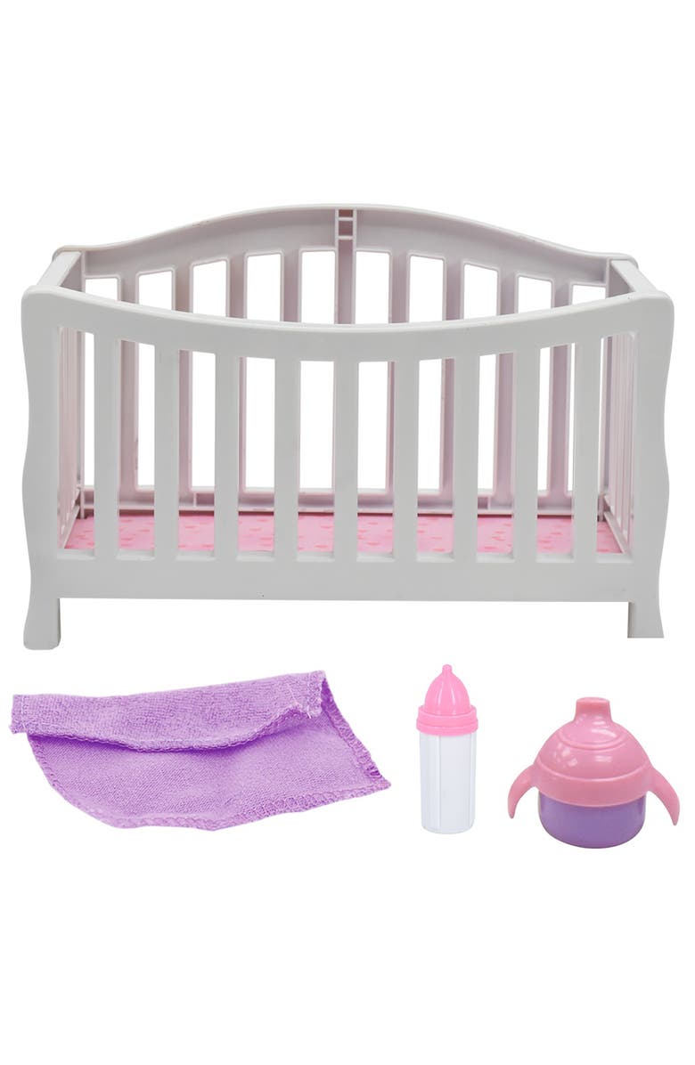 Magic Nursery Doll In Crib 8" Baby Doll Playset 2+, Alternate, color, Multicolored
