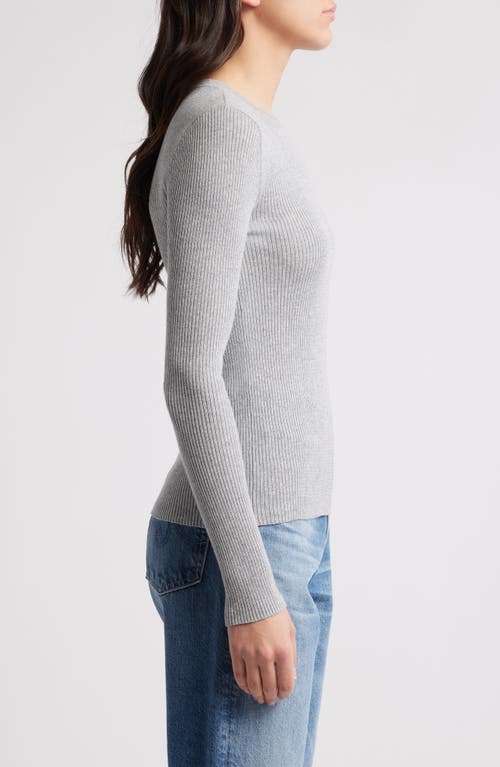 TREASURE & BOND TREASURE & BOND CREWNECK COTTON BLEND RIB SWEATER 