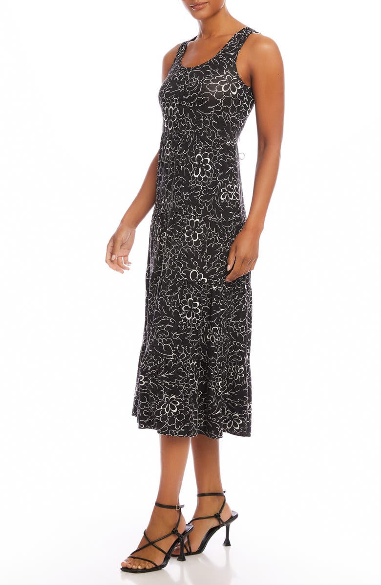 Karen Kane Floral Print Tiered Sleeveless Midi Dress, Alternate, color, Print