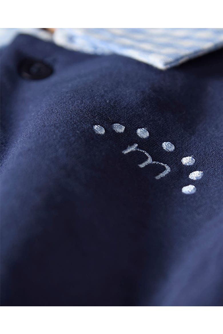 Kid's Gingham-Collared Sweatshirt, Alternate, color, Navy-Blue