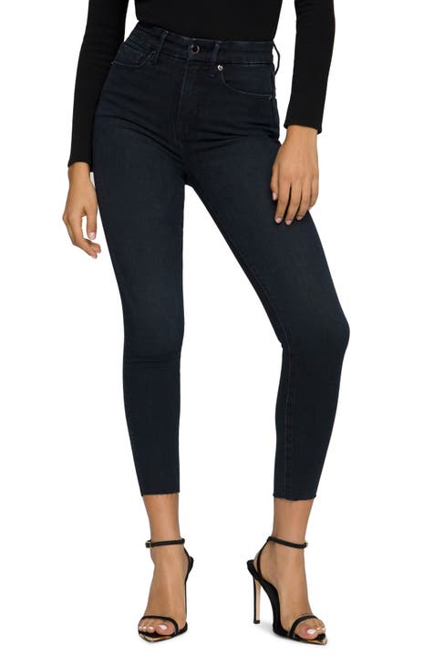 Good Waist Raw Edge Crop Skinny Jeans (B631)