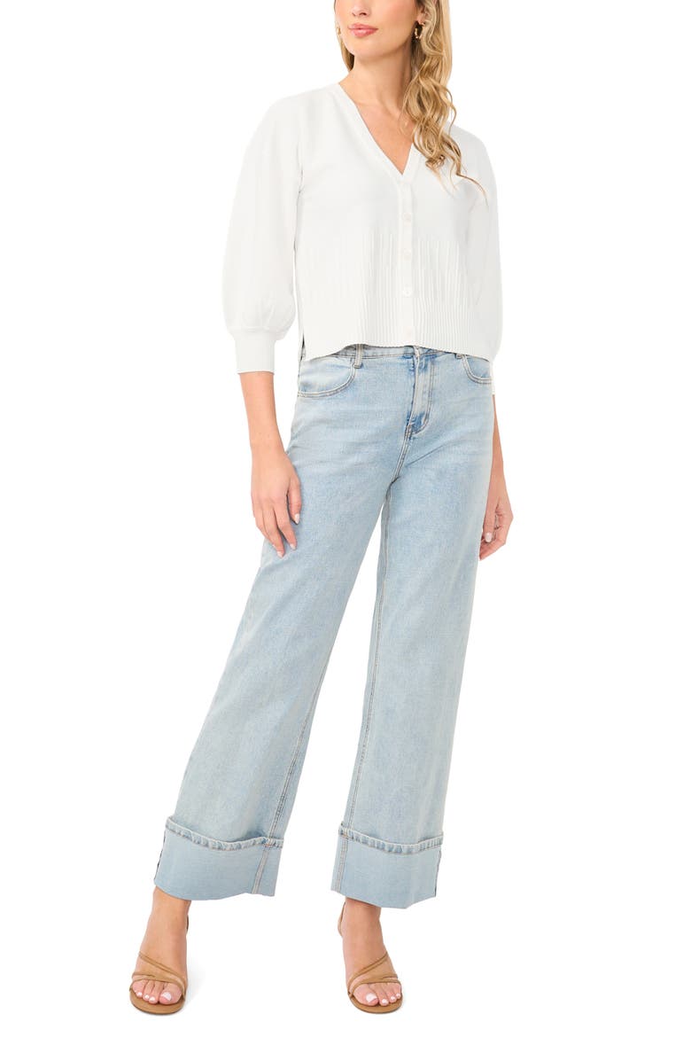 Ribbed Crop Cardigan, Alternate, color, ANTIQUE WHITE