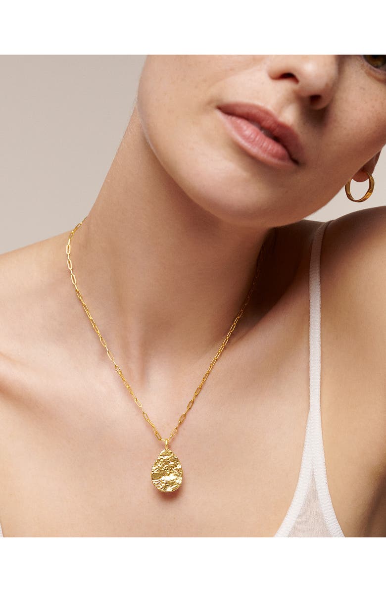 Monica Vinader Capri Teardrop Pendant Necklace, Alternate, color, 18Ct Gold Vermeil