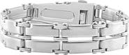 Bliss Diamond Men's Single Tone Steel and Double Wide LInk  8.5" 15mm Bracelet