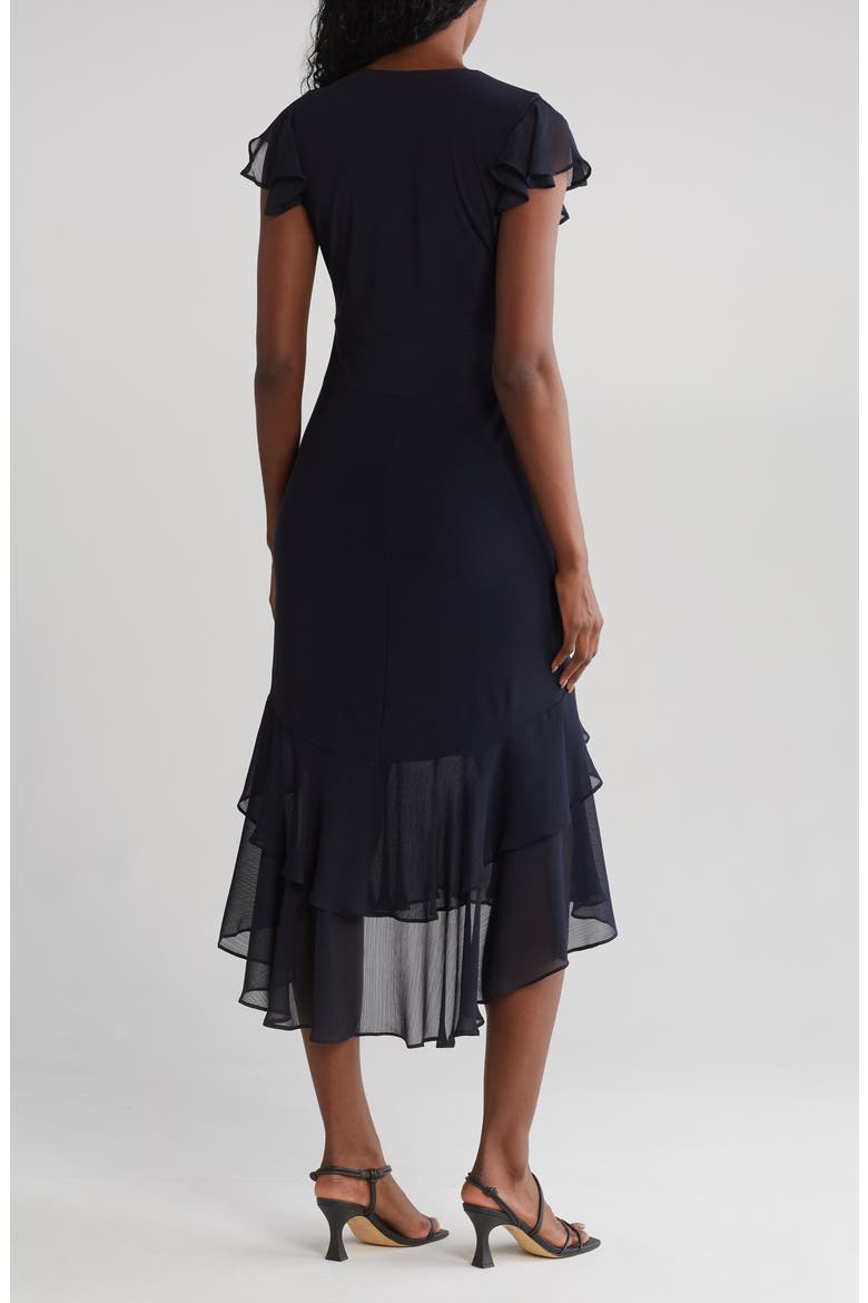 Mixed Media High-Low Dress, Alternate, color, SKY CAPT
