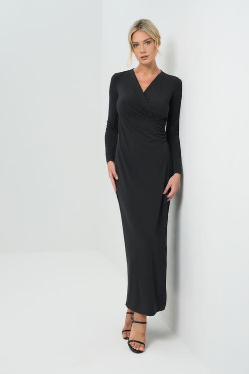 Anatomie Janie Wrap Maxi Dress In Black