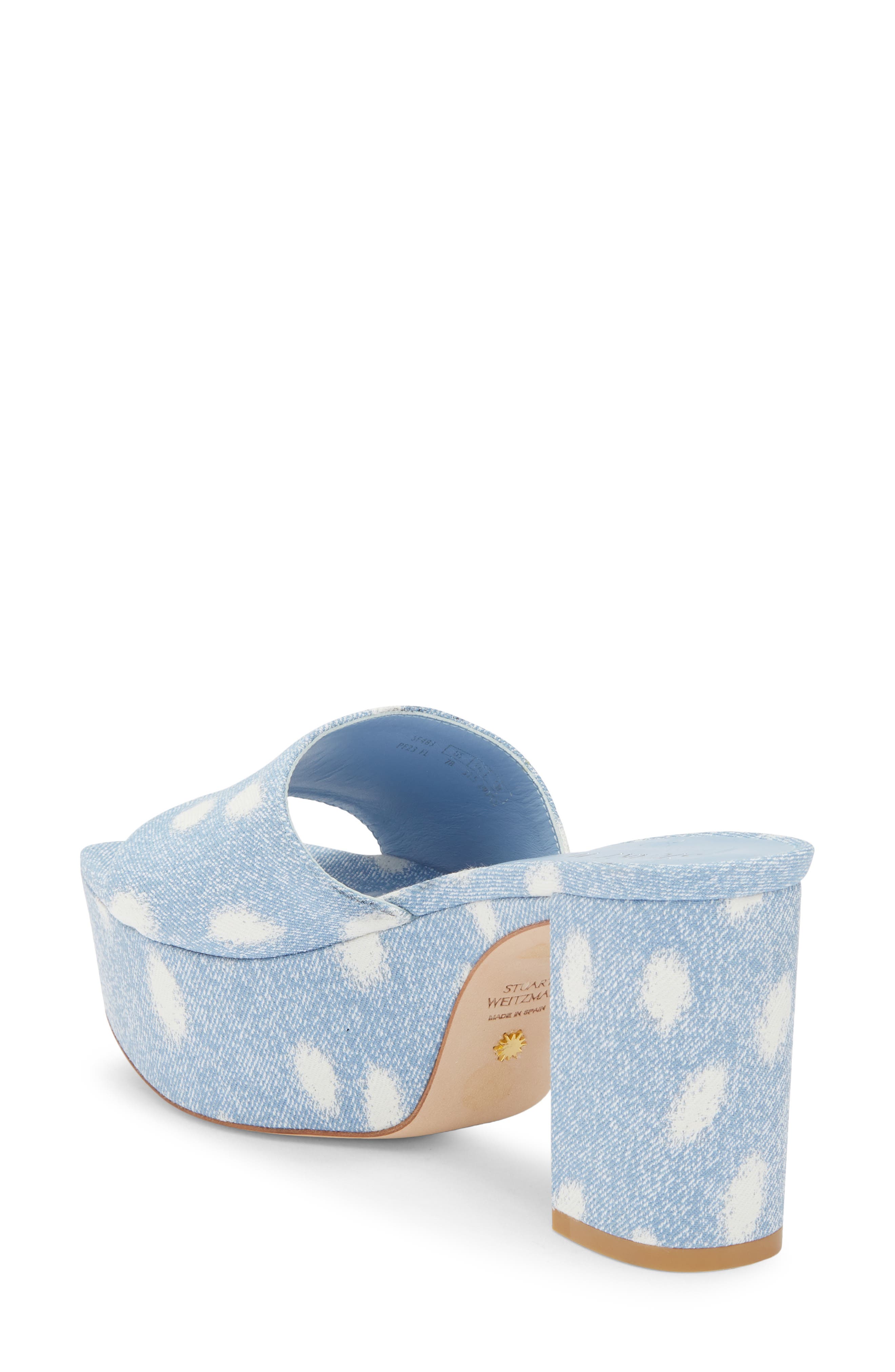 Stuart Weitzman Square High Platform Sandal, Alternate, color, Light