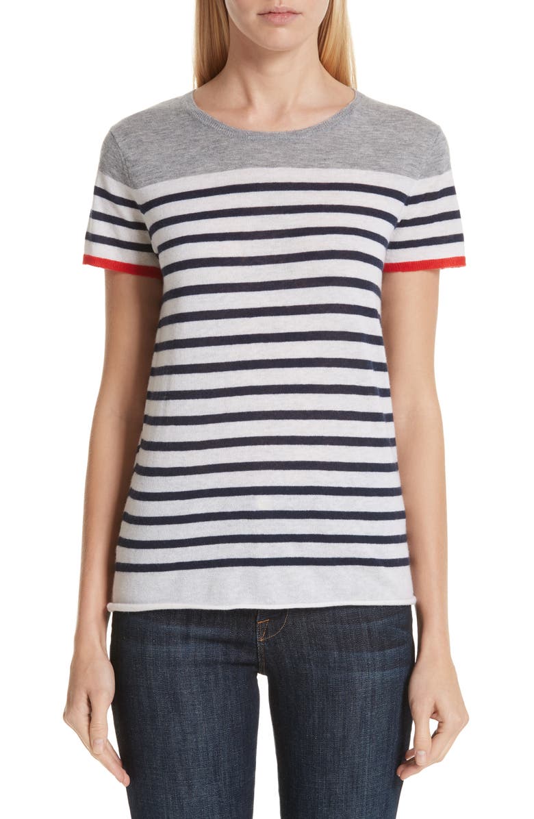 Majestic Filatures Stripe Cashmere Sweater, Main, color,