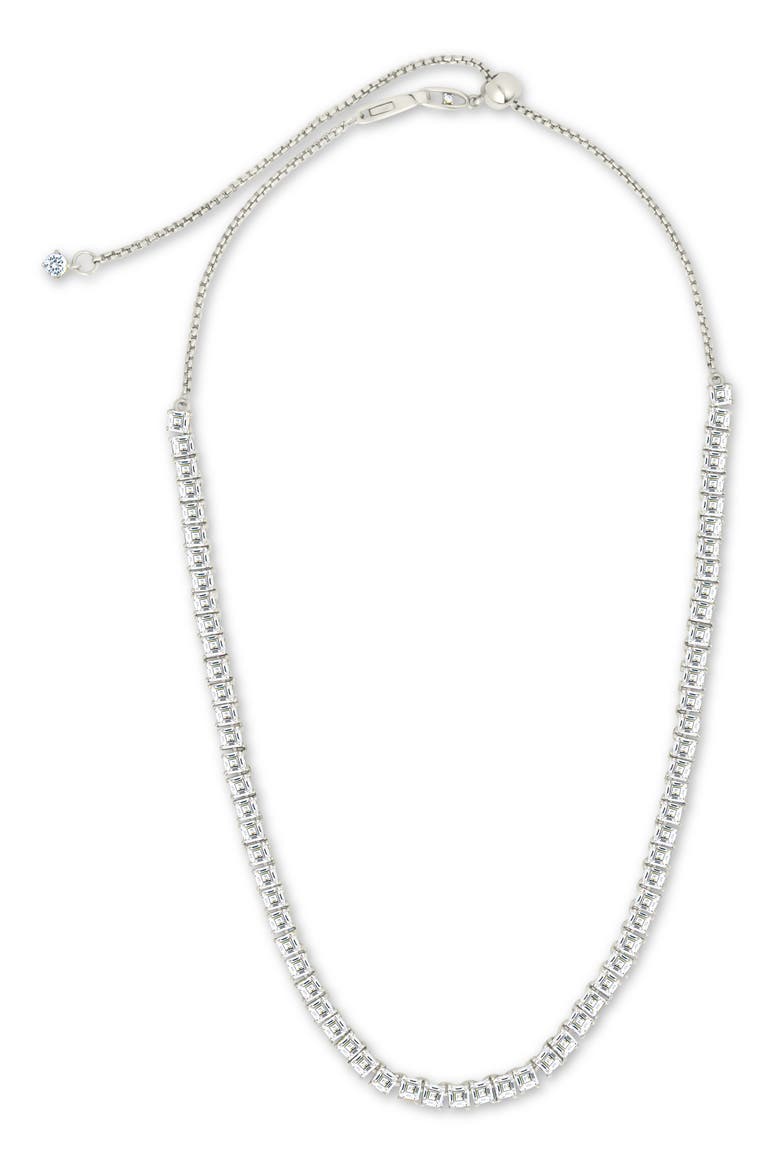 Brette Slide Tennis Necklace, Alternate, color, SILVER