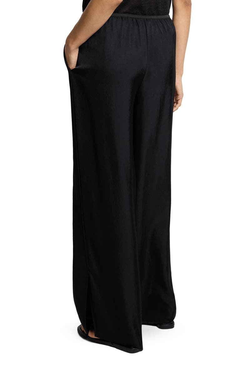Slit Hem Wide Leg Pants, Alternate, color, BLACK