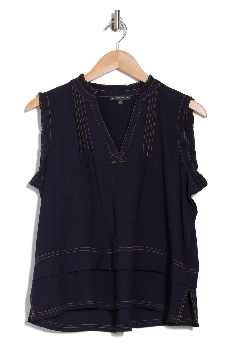 Stitched Tiered Tank, Alternate, color, NAVY/ KHAKI