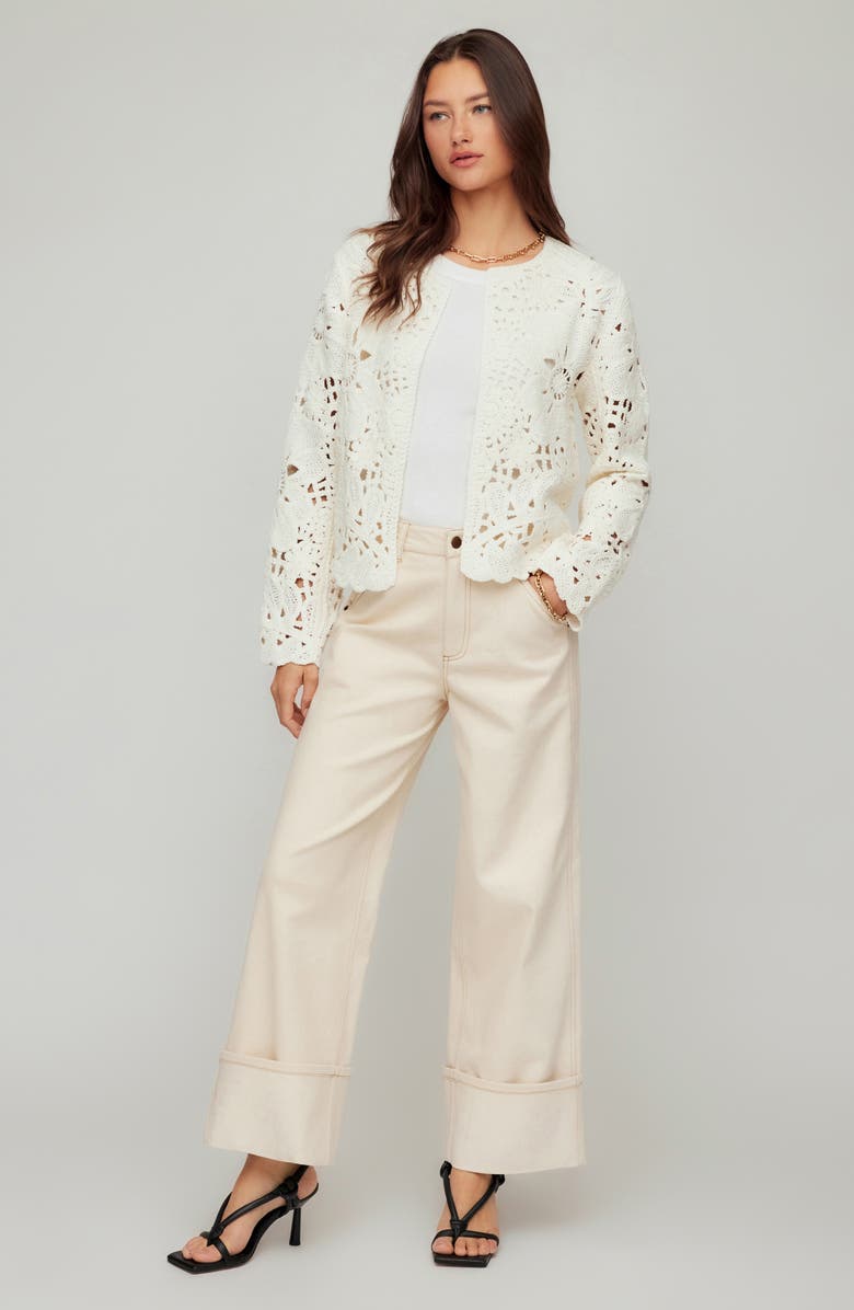 FIFTEEN TWENTY Emery Crochet Jacket, Alternate, color, Cream