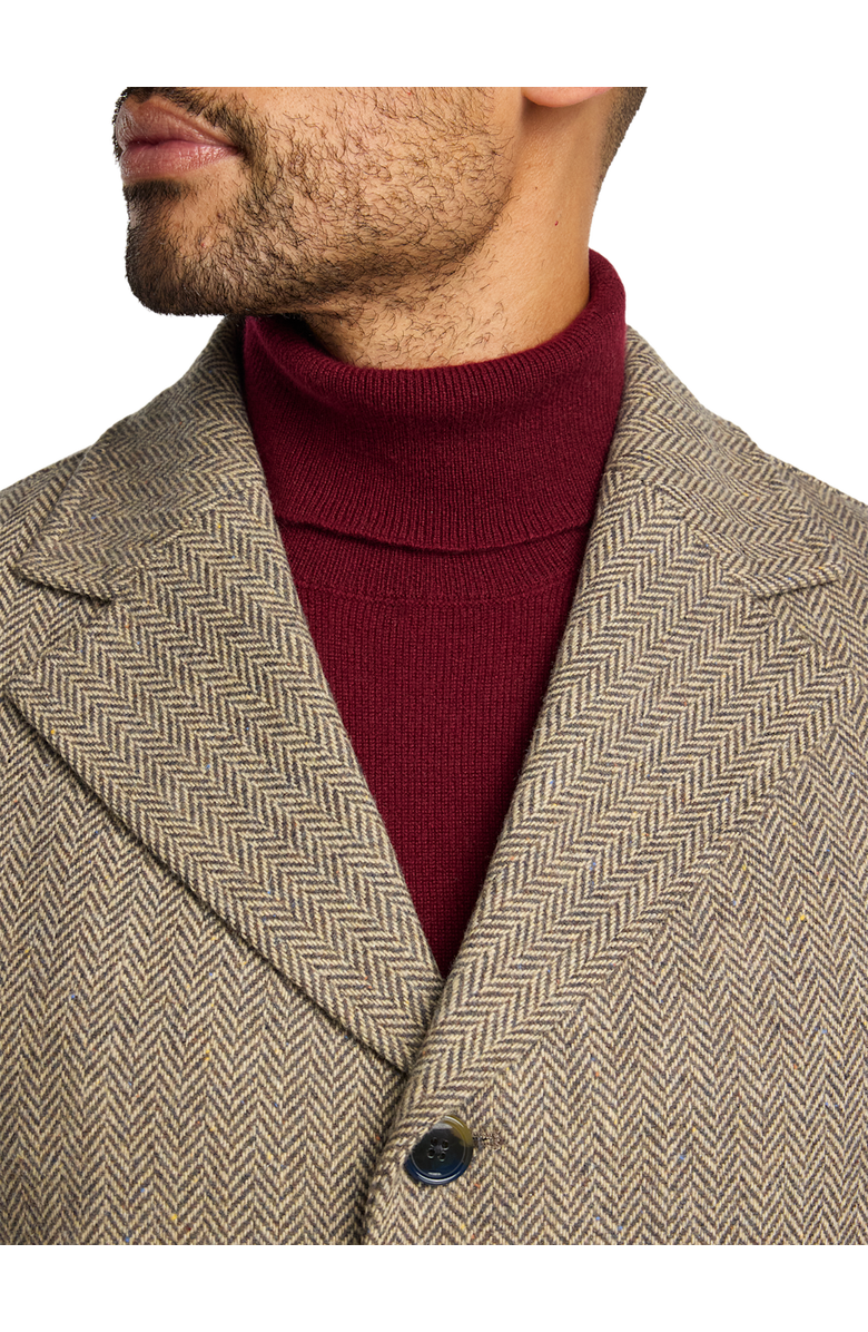 Paul Fredrick Herringbone Topcoat, Alternate, color, Tan