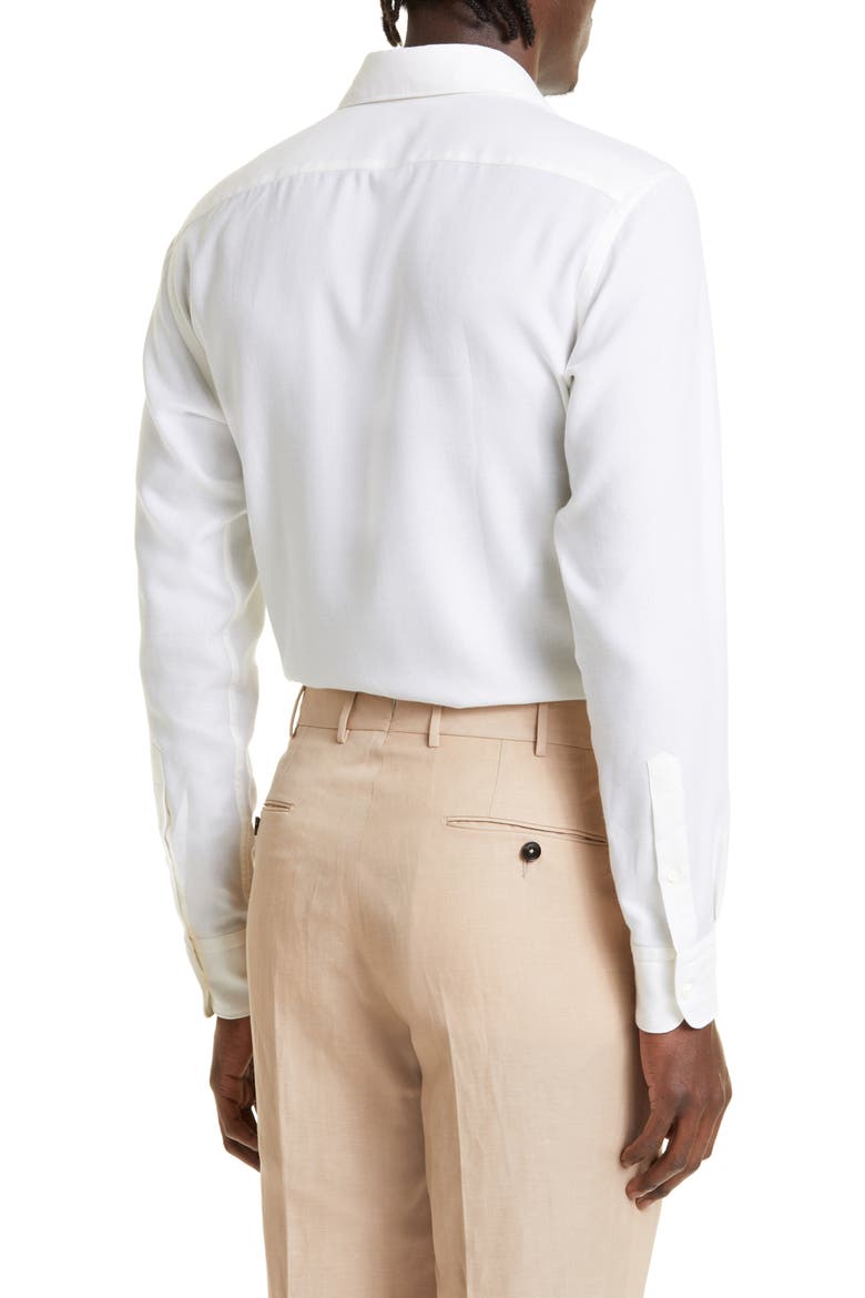 Cashco Cotton & Cashmere Button-Up Shirt, Alternate, color, WHITE
