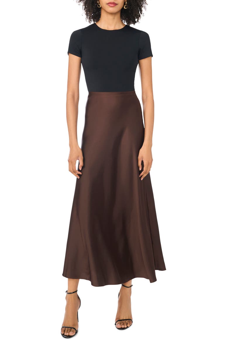 Bias Cut Maxi Skirt, Alternate, color, CHOCOLATE