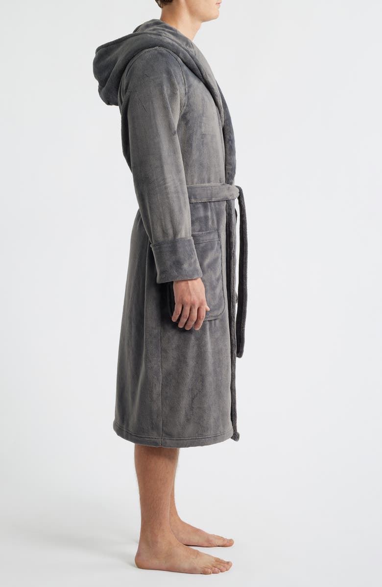 Nordstrom Fleece Hooded Robe, Alternate, color, Grey Magnet