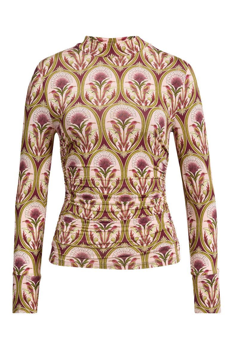 Garden Medal Mock Neck Top, Main, color, PINK MULTICOLOR