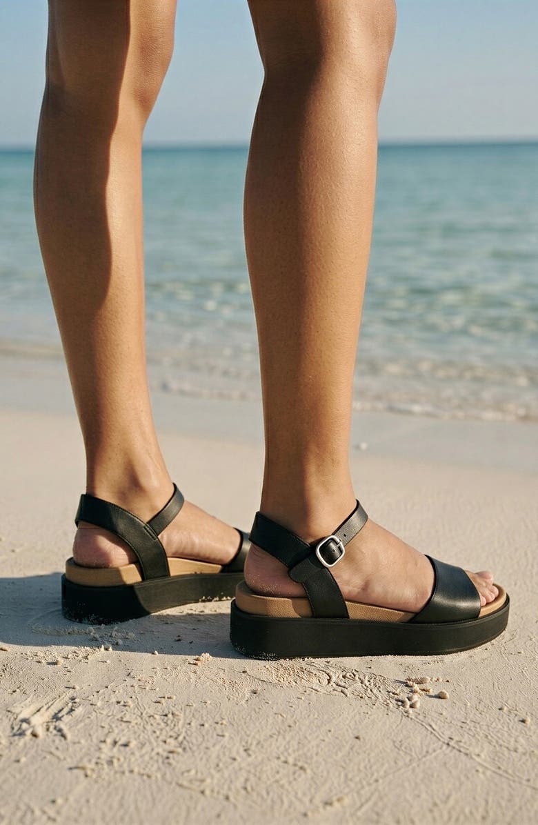 Blondo Rifkin Ankle Strap Sandal, Alternate, color, Black Leather